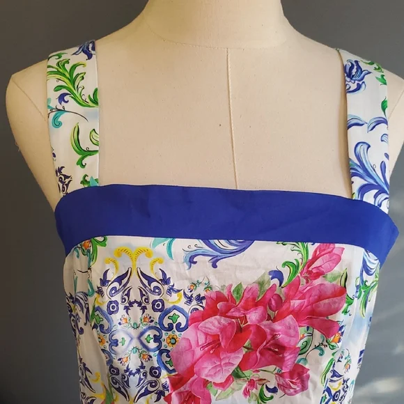 Nwt Boston Proper  Floral Dress in Blue and White - Picture 5 of 16